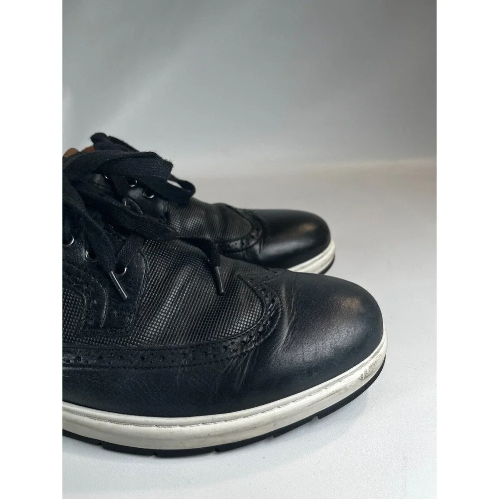 Johnston & Murphy Mens Elliston Derby Dress Shoes Black Leather‎ Wingtip 10M